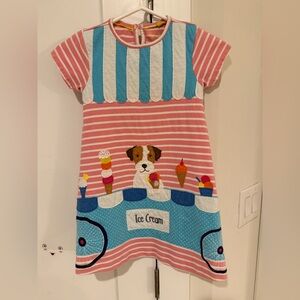 Mini Boden Pink and White Striped Dress